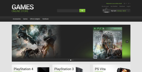 игровой портал отзывчивая тема magento