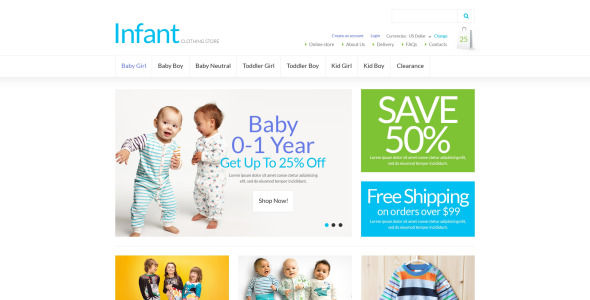 шаблон магазина детской одежды virtuemart