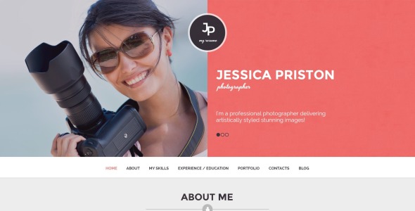 фотограф cv wordpress тема