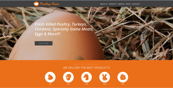 адаптивный шаблон сайта птицефабрики