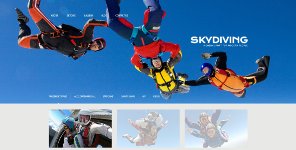 skydiving отзывчивая тема wordpress