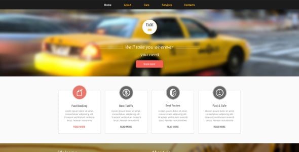 адаптивный шаблон сайта такси