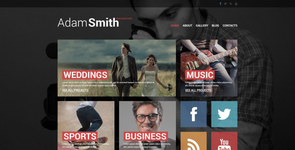 адаптивный шаблон сайта для видеографа