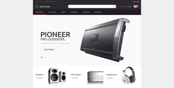 тема audiogear shop prestashop