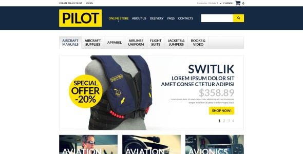 шаблон пилотного магазина virtuemart