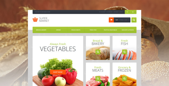 супермаркет шаблон magento тема