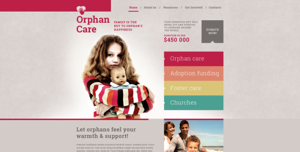 адаптивный шаблон веб-сайта агентства по усыновлению