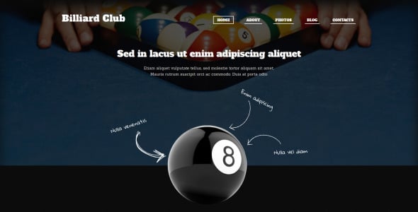 бильярд отзывчивая тема wordpress
