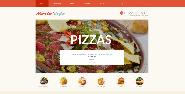 адаптивный шаблон сайта итальянского ресторана
