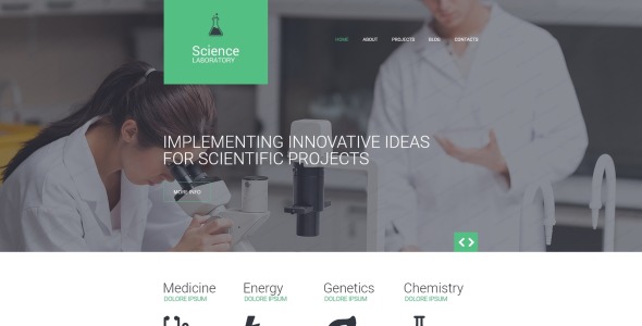 адаптивный шаблон веб-сайта science lab