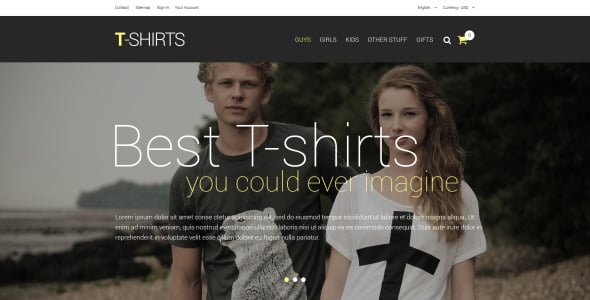 рубашки prestashop тема