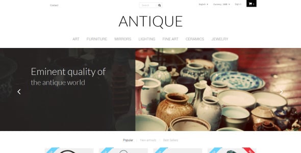 античная тема prestashop