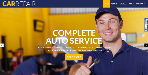 отзывчивый шаблон сайта по ремонту автомобилей