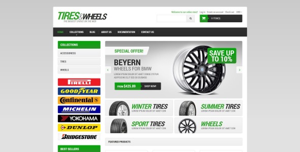автомобильные шины shopify тема