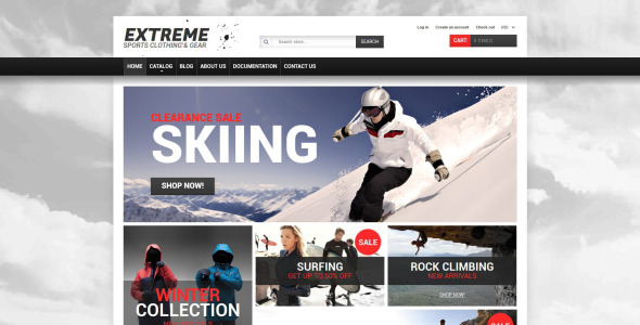 экстремальное спортивное снаряжение shopify тема