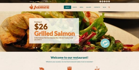 ресторан быстрого питания joomla шаблон