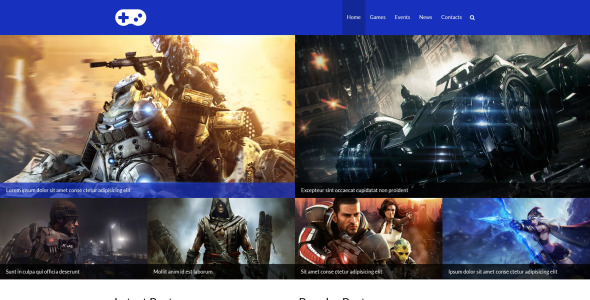 адаптивный шаблон сайта игрового портала