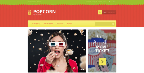 вкусная попкорновая тема magento