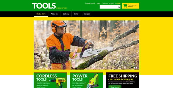 инструменты и оборудование шаблон virtuemart