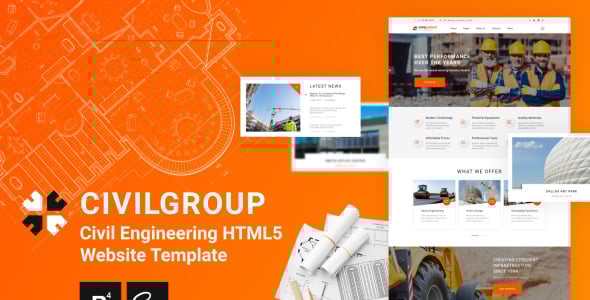 гражданское строительство html5 шаблон сайта