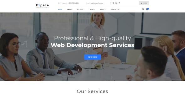веб разработка многостраничный чистый html шаблон сайта