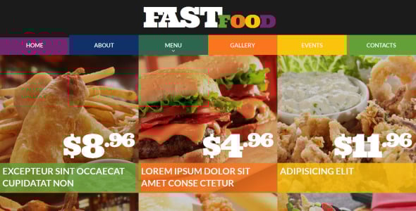ресторан быстрого питания отзывчивый шаблон сайта
