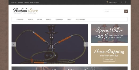 кальян магазин prestashop тема