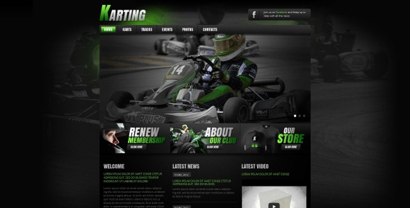 karting moto cms html шаблон