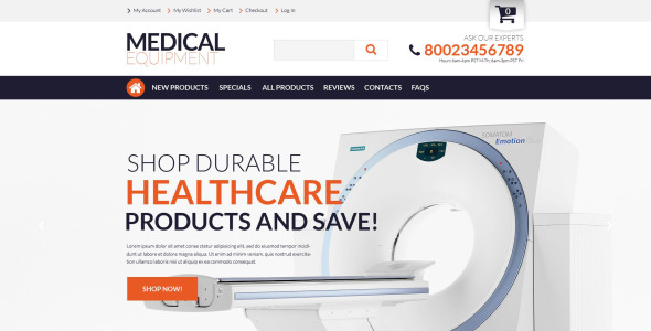 медицинские принадлежности zencart шаблон