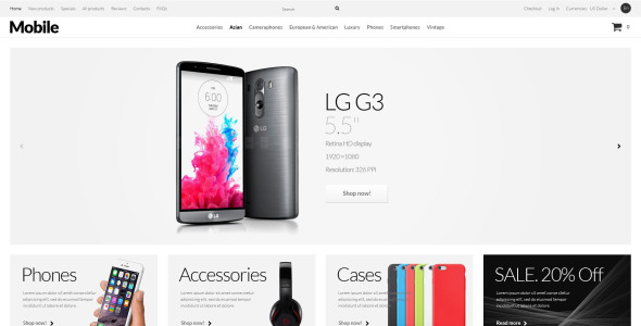 мобильные телефоны zencart шаблон