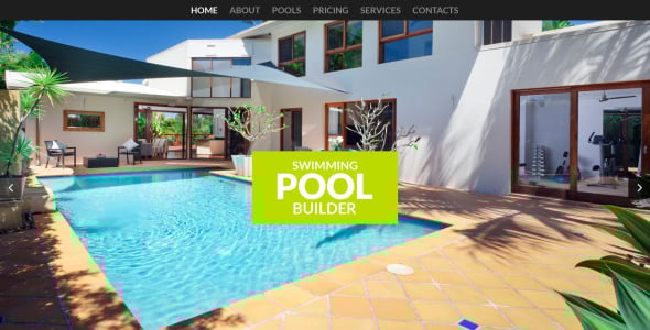адаптивный шаблон сайта для плавательного бассейна