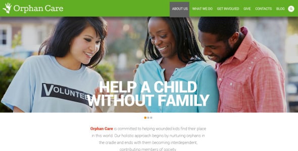 отзывчивый шаблон сайта детской благотворительности