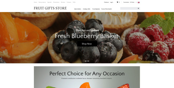 вкусные подарки шаблон zencart