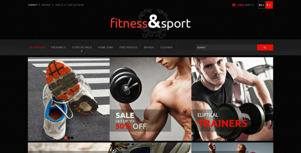 тема prestashop exercise fitness gear