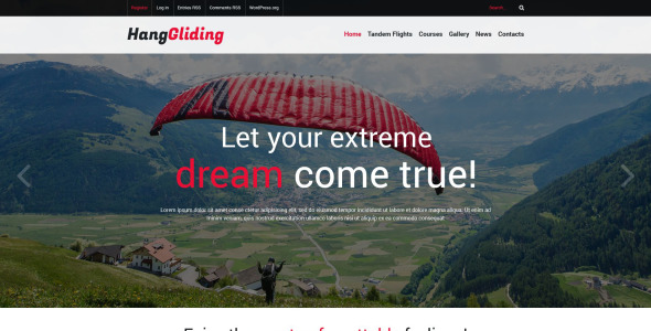 Парапланеризм отзывчивая тема wordpress