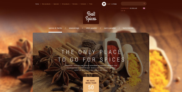 Refined Spices  Herbs ZenCart Template