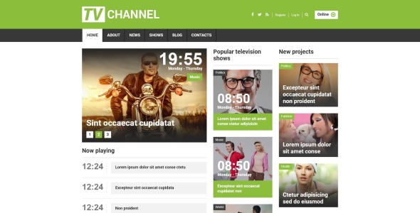 ТВ канал отзывчивый шаблон joomla