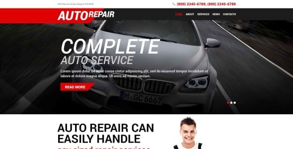 автосервис wordpress тема