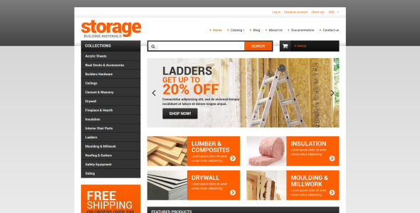 строительные материалы shopify тема