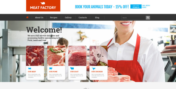 экологически чистое мясо wordpress тема