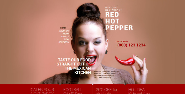 пряная мексиканская еда wordpress тема