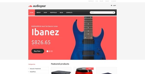 audiogear магазин woocommerce тема
