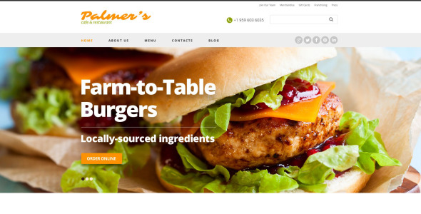 адаптивный шаблон сайта кафе и ресторанов