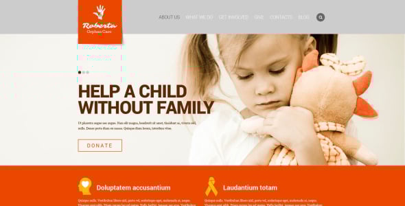 отзывчивый шаблон сайта детской благотворительности
