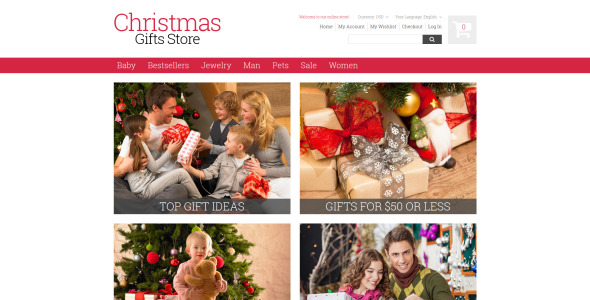 рождественские подарки тема magento