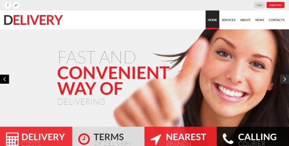 адаптивный шаблон сайта службы доставки