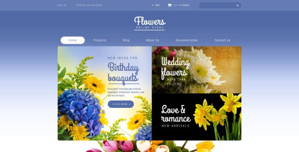 цветочный магазин shopify тема