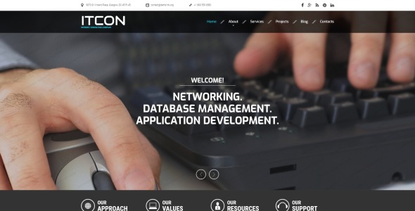 адаптивный шаблон веб-сайта в интернете