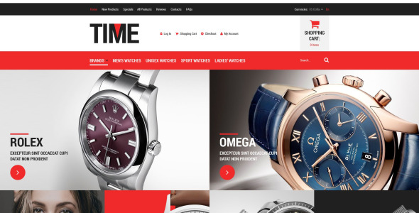 роскошные часы zencart шаблон