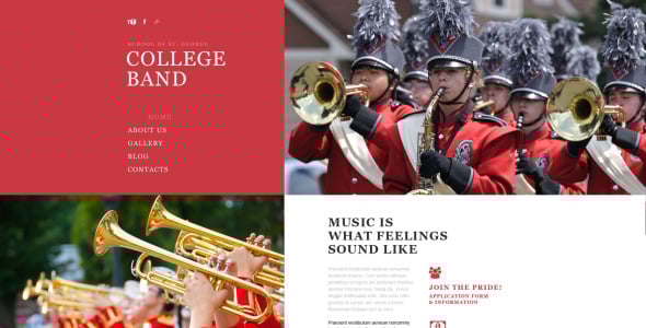 адаптивный шаблон сайта музыкальной группы